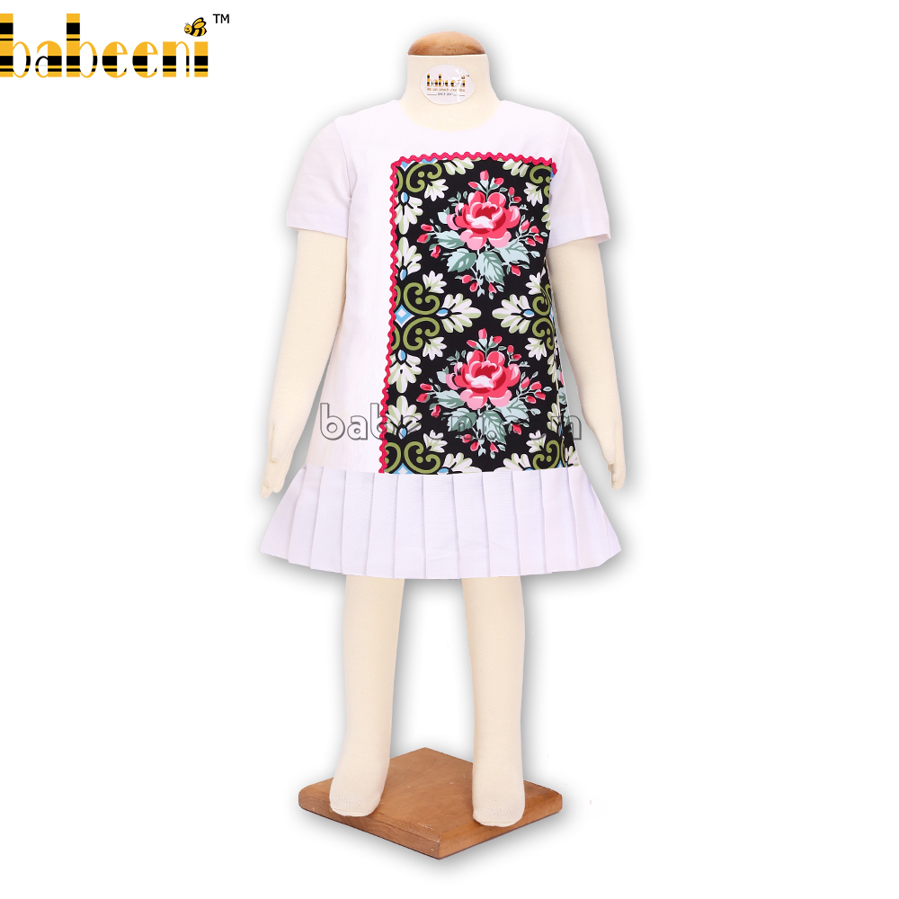 Whitebella Asymmetric Flowery Dress  for little girl - DR 2883